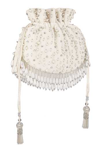 Fuchsia by aashaka mehta Embellished Velvet Potli Bag 