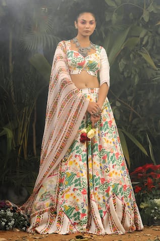 Modal Satin Printed Lehenga Set 