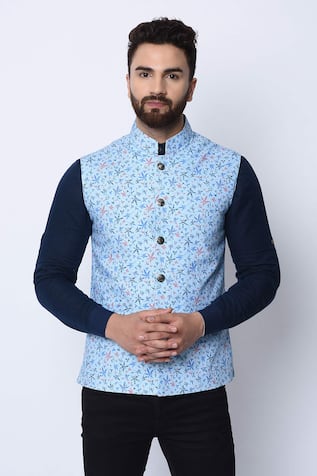 Floral Print Nehru Jacket 