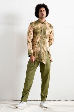Bohame Tie-Dye Panelled Kurta Set
