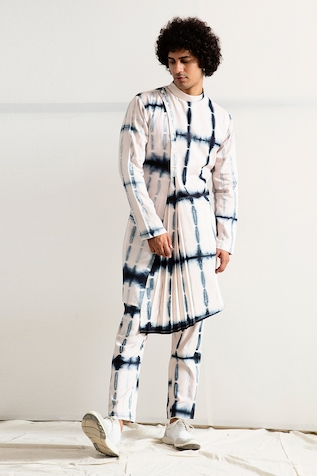 Bohame Pleated Tie-Dye Kurta Set