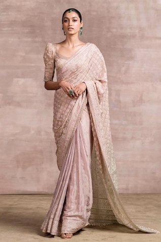 Tarun Tahiliani Chikankari Saree with Blouse