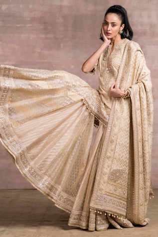 Tarun Tahiliani Silk Organza Kurta Sharara Set
