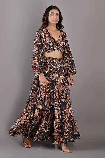 Bohame Zahara Floral Print Sharara Set 