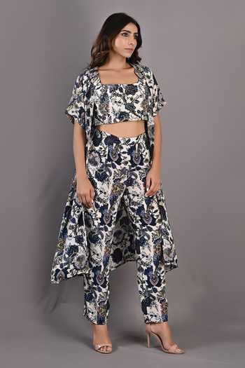 Bohame Alyssa Floral Print Cape & Pant Set 