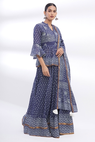 Samyukta Singhania Printed Kurta Lehenga Set