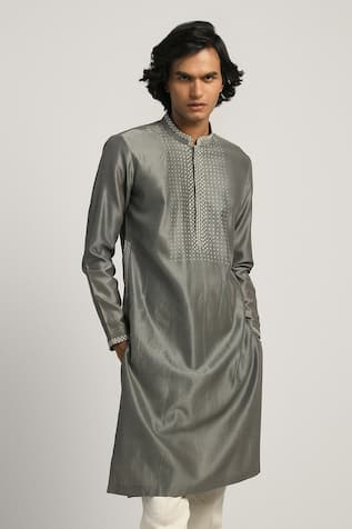 Chanderi Embroidered Kurta 