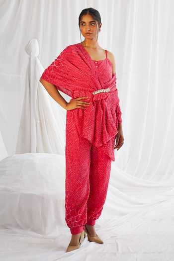 Twenty Nine Crushed Raidaana Silk Bustier With Drape 
