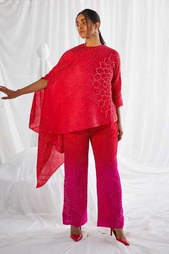Twenty Nine Crushed Raidaana Silk Cape Top 