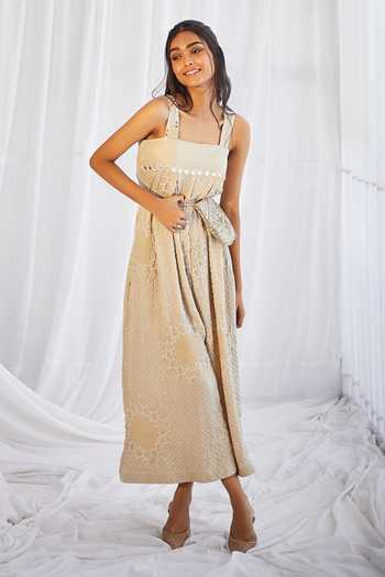 Twenty Nine Gajji Silk Sunflower Bandhani Jumpsuit 