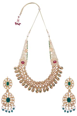 Kundan necklace with earrings