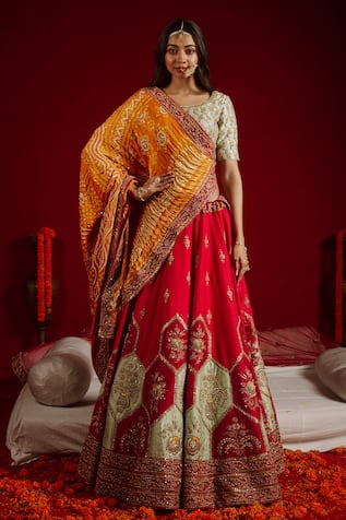 Jaipuri Embroidered Lehenga Set 