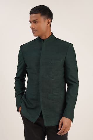 Pintuck High Neck Bandhgala 