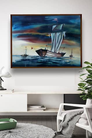 Abstract Handmade Ship Painting 