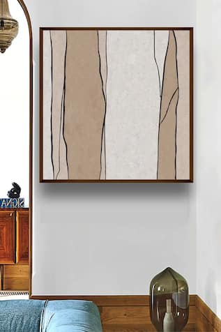Abstract Stripe Print Canvas Painting 
