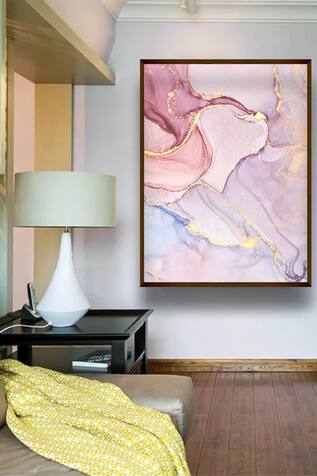 Abstract Marble Print Canvas Painting 