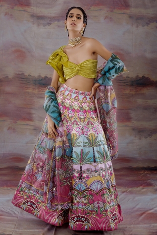 Payal & Zinal Tropical Print Lehenga Set