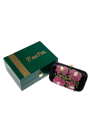 Floral Motif Embellished Clutch 