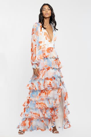 Tropical Print Maxi Dress 