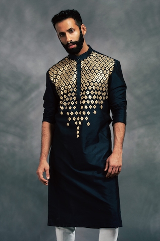 DiyaRajvvir Embroidered Silk Kurta Set