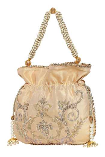 The Purple Sack Gold Embroidered Potli Bag 