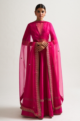Nishar Ahmed Silk Lehenga Set
