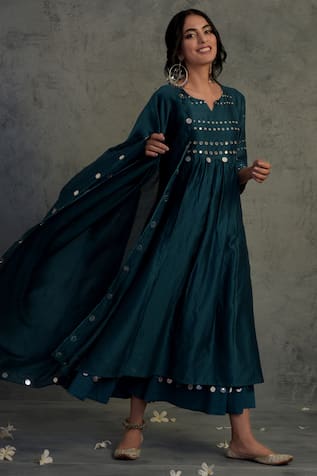 Charkhee Chanderi Kurta Set 