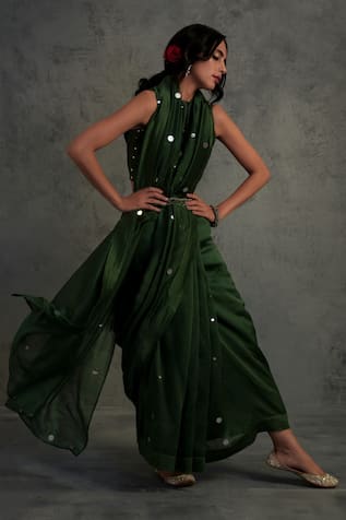 Embroidered Chanderi Saree with Blouse 