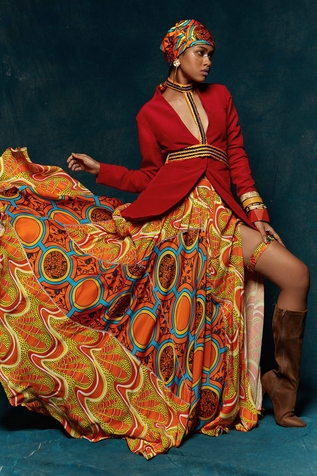 Eshaa Amiin Abstract Print Skirt