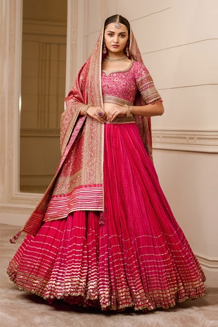 Tarun Tahiliani Crushed Chanderi Lehenga Set