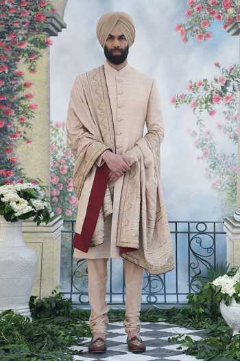 Punit Arora Silk Sherwani Set 