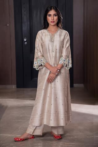 Embroidered Kurta Palazzo Set 
