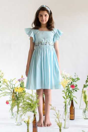 Littleens Floral Embroidered Organic Cotton Dress 