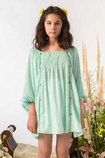 Littleens Floral Embroidered Organic Cotton Dress 