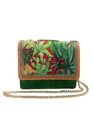 Lush Velvet Printed Bag 