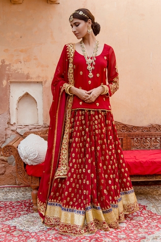 Gulabo Jaipur Nimrat Gota Work Kurta Lehenga Set