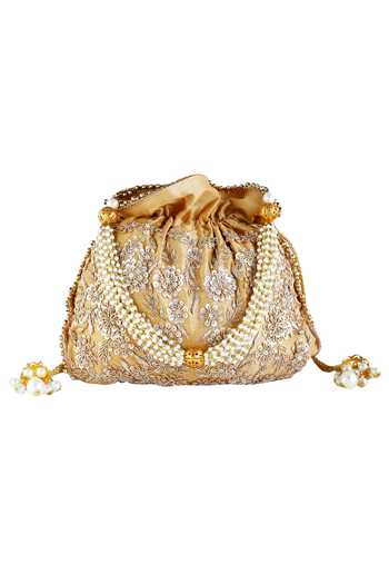 The Purple Sack Gold Embroidered Potli Bag 