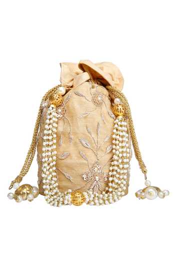 The Purple Sack Gold Embroidered Potli Bag 