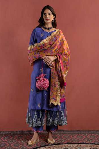 Naaz By Noor Gulnaaz Chanderi Embroidered Shirt Kurta Set 