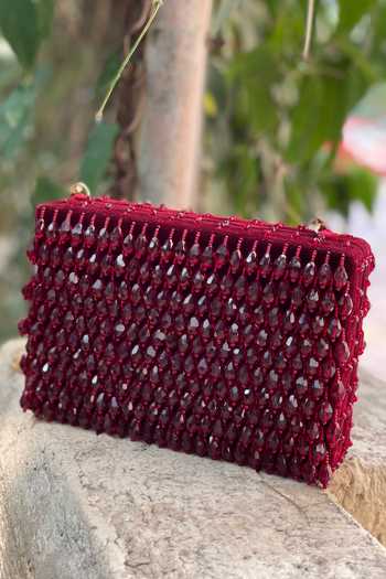 Bhavna Kumar Embroidered Crystal Box Clutch 
