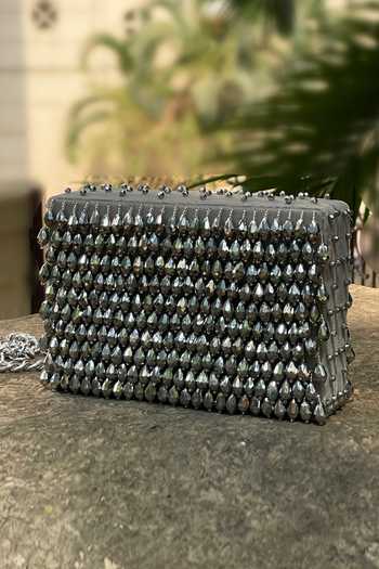 Bhavna Kumar Embroidered Crystal Box Clutch 