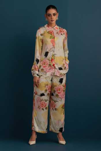 House Of Pink Printed Shirt & Pant Set 