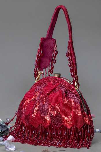 Eena Embellished Semi-Circular Clutch 