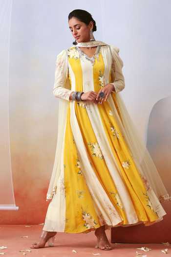 ISHA GUPTA TAYAL Floral Print Anarkali With Dupatta 