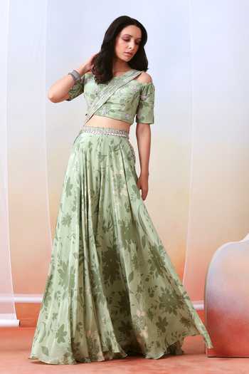 ISHA GUPTA TAYAL Printed Top Sharara Set 