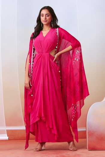 ISHA GUPTA TAYAL Draped Gown With Cape 