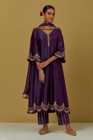 Ikshita Choudhary Chanderi Silk Kurta Pant Set