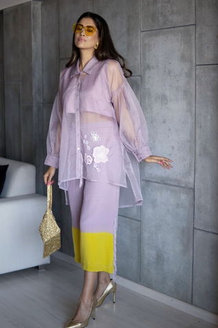 Itara Organza Shirt & Silk Pant Set