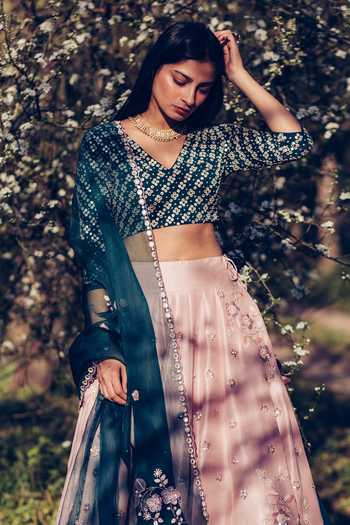 Madzin Hand Embroidered Lehenga Set 