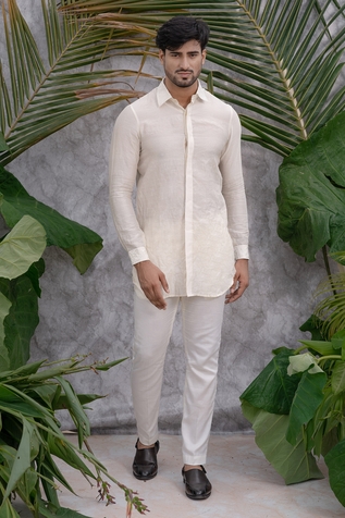 Runit Gupta Chanderi Silk Kurta Set